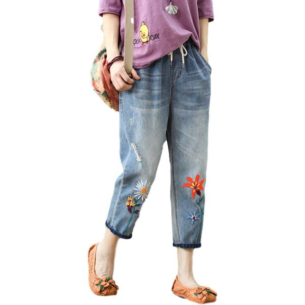 fashion new will see ladies breeches elastic floral embroidered waistbands dening large women's pants harem spodnie x4tq, Blue
fashion new will see ladies breeches elastic floral embroidered waistbands dening large women's pants harem spodnie x4tq, Blue