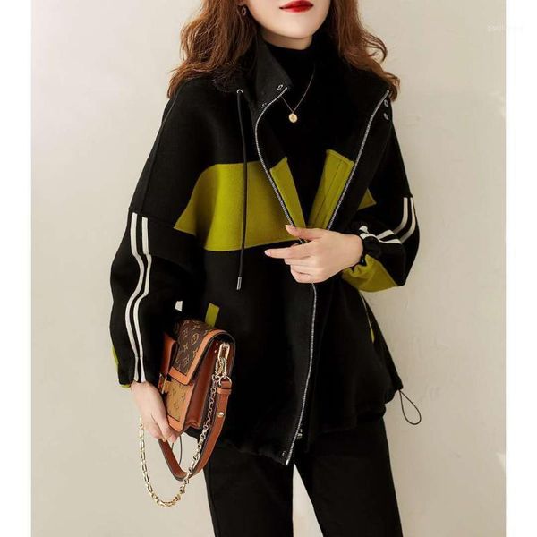 fall / winter 2021 new korean fashion casual women's wear color matching hooded sports versatile loose coat, Black;brown
fall / winter 2021 new korean fashion casual women's wear color matching hooded sports versatile loose coat, Black;brown