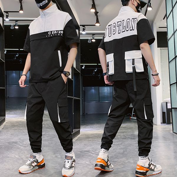 marchwind men set summer hip hop letter printed t shrits + pant men back pocket short sleeve sweat two piece suit men clothing, Gray
marchwind men set summer hip hop letter printed t shrits + pant men back pocket short sleeve sweat two piece suit men clothing, Gray