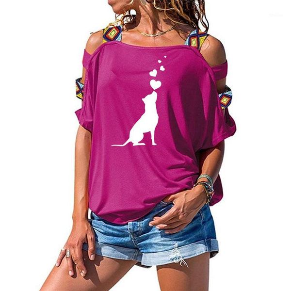 women's t-shirt summer dog hearts pet print fashion women cotton short sleeve hollow out shoulder tee1, White
women's t-shirt summer dog hearts pet print fashion women cotton short sleeve hollow out shoulder tee1, White