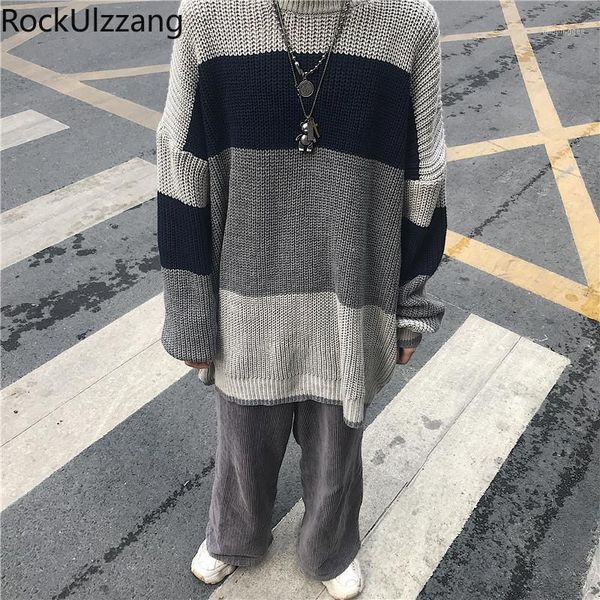 men's sweaters streetwear plus oversized colorblock contrast stripe knit sweater harajuku pullover man woman fall japanese korean fashi, White;black
men's sweaters streetwear plus oversized colorblock contrast stripe knit sweater harajuku pullover man woman fall japanese korean fashi, White;black