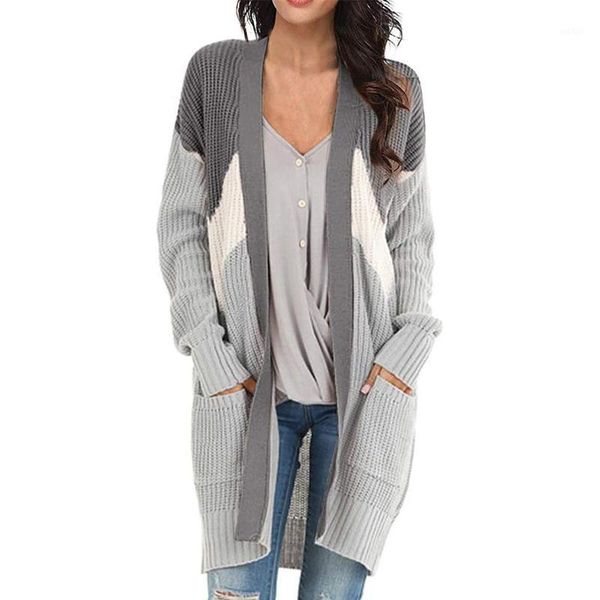 women's long-sleeved color-blocking long knitted sweater cardigan jacket women sweaters elastic long sleeve knitted cardigans1, Black;brown
women's long-sleeved color-blocking long knitted sweater cardigan jacket women sweaters elastic long sleeve knitted cardigans1, Black;brown
