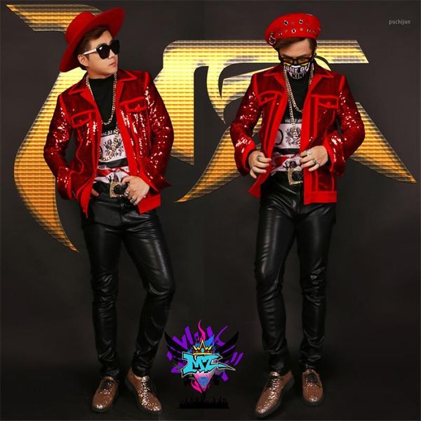 2020 spring autumn men's wear fashion red shining sequined jacket coat leisure time loose jacket host dance show costumes coat1, Black;brown
2020 spring autumn men's wear fashion red shining sequined jacket coat leisure time loose jacket host dance show costumes coat1, Black;brown