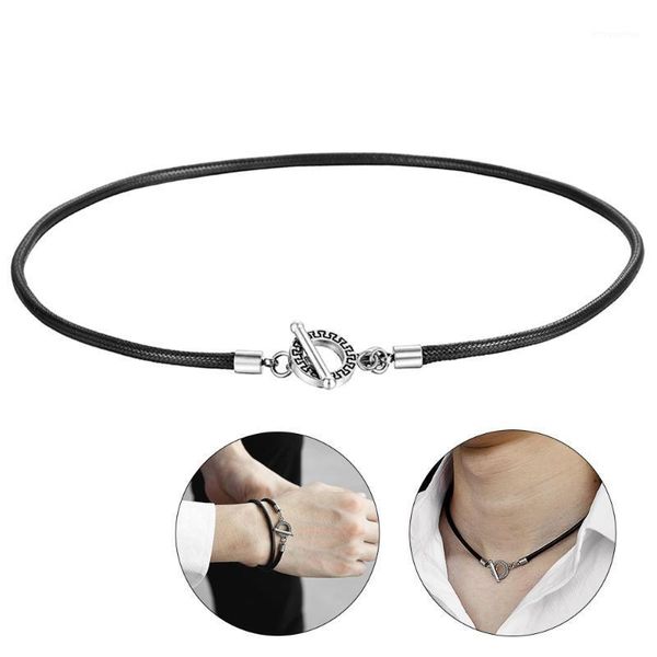 4mm simple black man-made leather necklace for men braided rope unique toggle clasp fashion jewelry new design 18" -28 " ddn1281, Golden;silver
4mm simple black man-made leather necklace for men braided rope unique toggle clasp fashion jewelry new design 18" -28 " ddn1281, Golden;silver