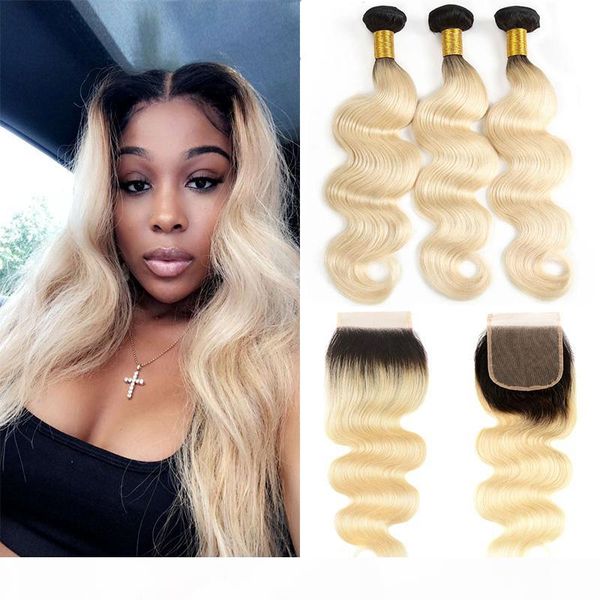 body wave 1b 613 ombre blonde 4x4 part lace closure with bundles brazilian virgin remy human hair weaves extension, Black;brown
body wave 1b 613 ombre blonde 4x4 part lace closure with bundles brazilian virgin remy human hair weaves extension, Black;brown
