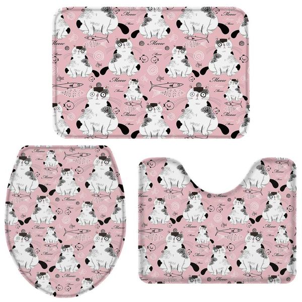bath accessory set cute cat and fish bathroom toilet cover mat pedestal rug non-slip accessories home doormat
bath accessory set cute cat and fish bathroom toilet cover mat pedestal rug non-slip accessories home doormat