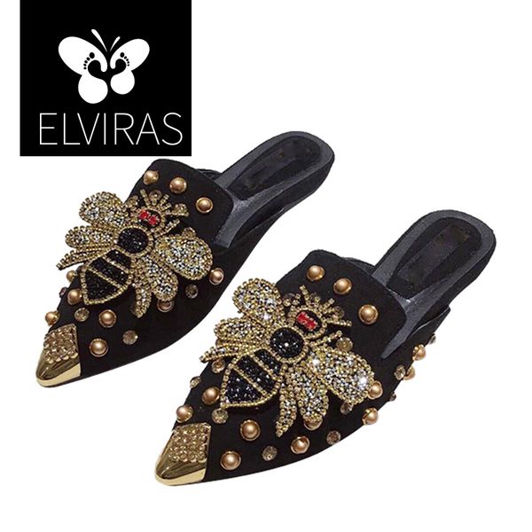 elviras rhinestone leather women flat heel slippers fashion mule shoes pointed toe slides rivet sandal ladies zapatos mujer 2019 x1020, Black
elviras rhinestone leather women flat heel slippers fashion mule shoes pointed toe slides rivet sandal ladies zapatos mujer 2019 x1020, Black