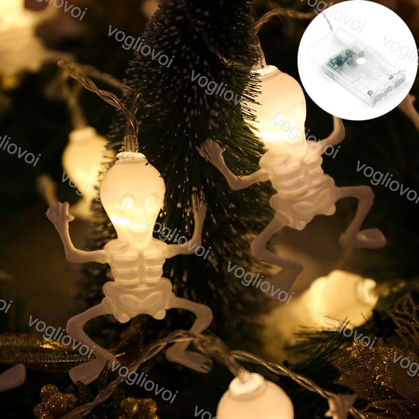 Halloween String Lights 1.5m 2m 3m 6m 3v Skeleton Figure Man String Lights Halloween Holiday Party Garden Decoration Lantern Light Dhl