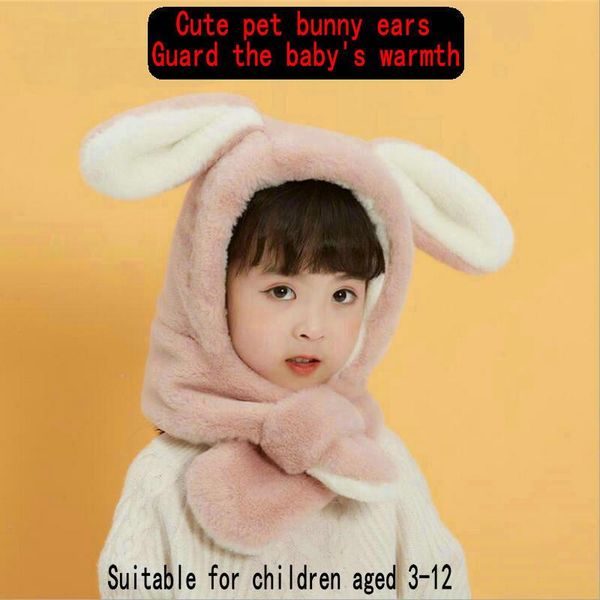 scarves children's hat and scarf winter warm plush thickened dual-use headgear bib, Blue;gray 
scarves children's hat and scarf winter warm plush thickened dual-use headgear bib, Blue;gray