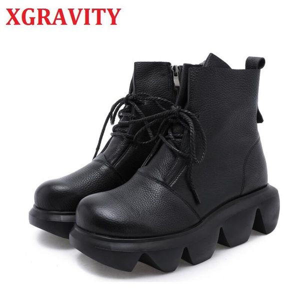 xgravity comfortable autumn winter vintage leisure boots fashion thick sole platform shoes elegant comfortable shoes s152, Black
xgravity comfortable autumn winter vintage leisure boots fashion thick sole platform shoes elegant comfortable shoes s152, Black
