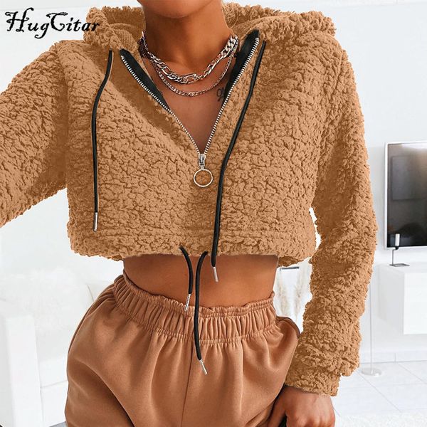 casual coat 2020 long sleeve lamb wool hooded crop sweatshirts autumn winter women fashion streetwear hoodies pullovers, Black
casual coat 2020 long sleeve lamb wool hooded crop sweatshirts autumn winter women fashion streetwear hoodies pullovers, Black