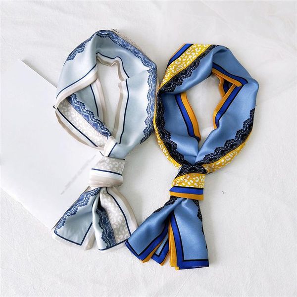 scarves diy hair tie band women scarf narrow long striped satin wristband wrap elegant vintage skinny head-neck, Blue;gray
scarves diy hair tie band women scarf narrow long striped satin wristband wrap elegant vintage skinny head-neck, Blue;gray