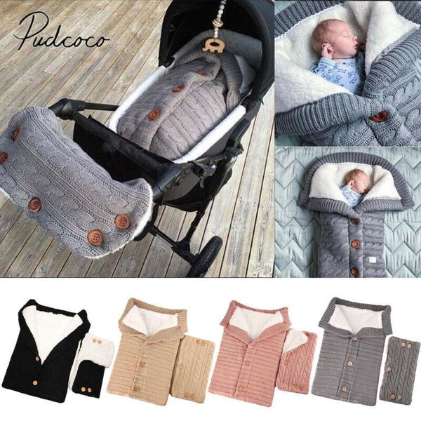 2020 Baby Stroller Accessories Newborn Baby Swaddle Wrap Winter Warm Blanket Knitting Sleeping Bag +pram handrail Set