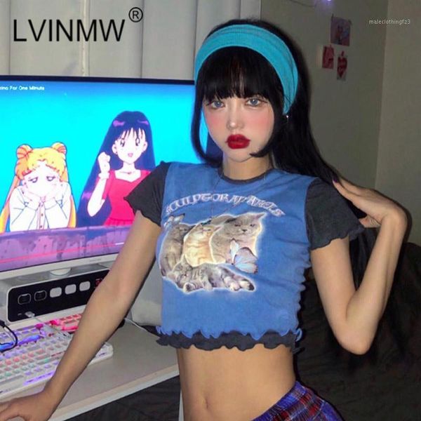 women's t-shirt lvinmw casual round neck short sleeve ruffles letter cats print crop 2021 summer women patchwork fashion t shirt street, White
women's t-shirt lvinmw casual round neck short sleeve ruffles letter cats print crop 2021 summer women patchwork fashion t shirt street, White