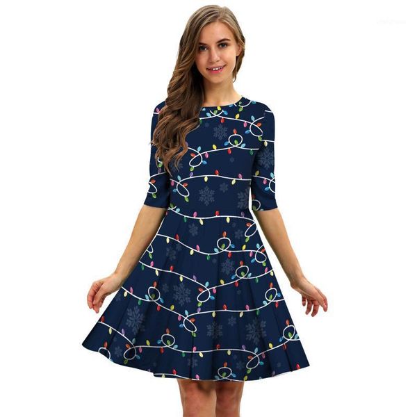 christmas digital print dress mid-sleeve a-line european and american women's 2020 new casual fall/winter dress1, White;black
christmas digital print dress mid-sleeve a-line european and american women's 2020 new casual fall/winter dress1, White;black