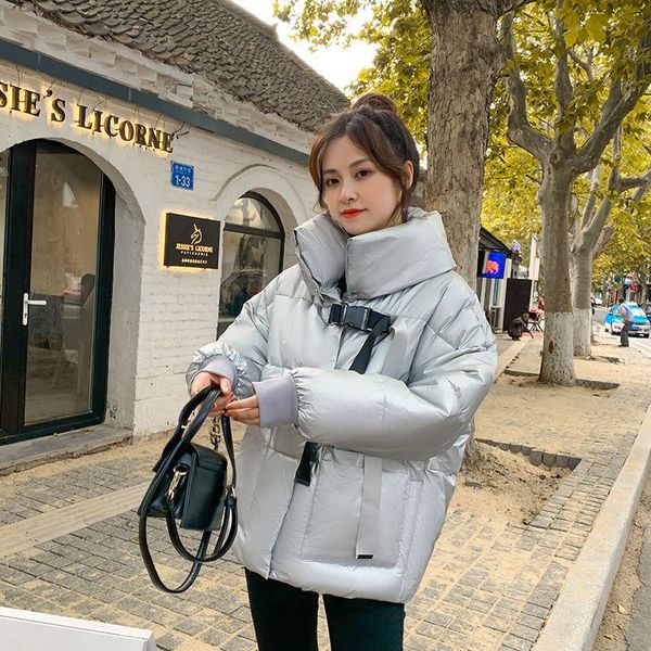 2021 new winter women fashion glossy bright surface jacket cotton-padded warm coat loose stand collar short oversize parkas z45, Black
2021 new winter women fashion glossy bright surface jacket cotton-padded warm coat loose stand collar short oversize parkas z45, Black