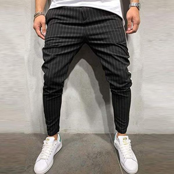 vogue joggers men splicing striped overalls casual pocket sport work trousers pants masculino1, Black 
vogue joggers men splicing striped overalls casual pocket sport work trousers pants masculino1, Black