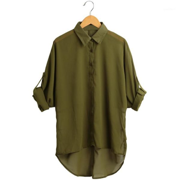 2020 summer autumn women blouse chiffon shirt long sleeve turn-down collar shirts asymmetric hen casual loose ladies blusa1, White
2020 summer autumn women blouse chiffon shirt long sleeve turn-down collar shirts asymmetric hen casual loose ladies blusa1, White