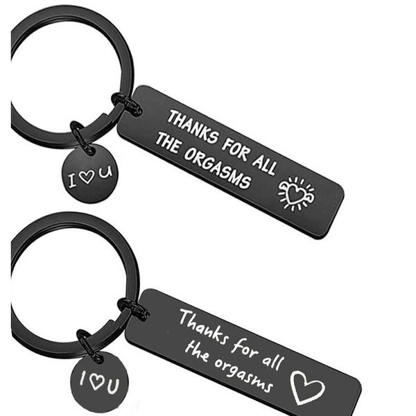 lovers keychain man creative key chain letter custom keyring engraved thank for all the orgasms stainless steel couple jllqrp, Black
lovers keychain man creative key chain letter custom keyring engraved thank for all the orgasms stainless steel couple jllqrp, Black