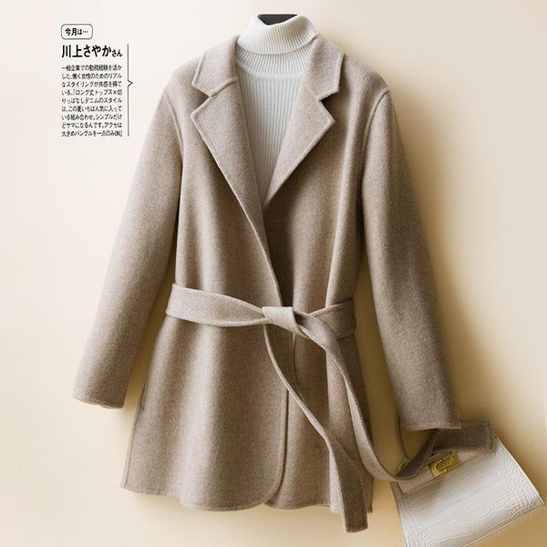 2021 new autumn and winter double faced cashmere coat women's middle long double faced tweed small coat new, Black
2021 new autumn and winter double faced cashmere coat women's middle long double faced tweed small coat new, Black