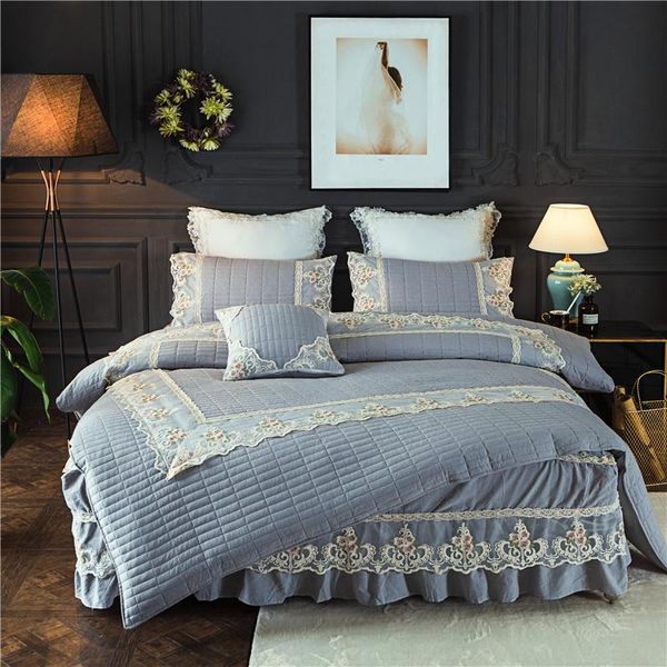 luxury lace duvet cover set white quilted bed skirt soft washed 100%cotton full double king khaki grey bedclothes wedding decor
luxury lace duvet cover set white quilted bed skirt soft washed 100%cotton full double king khaki grey bedclothes wedding decor