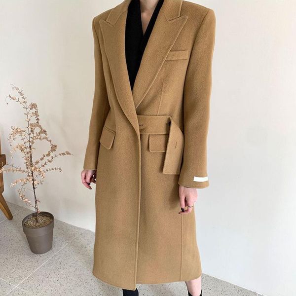 superaen autumn and winter retro solid notched double pocket straight full woolen coat women clothes1, Tan;black
superaen autumn and winter retro solid notched double pocket straight full woolen coat women clothes1, Tan;black