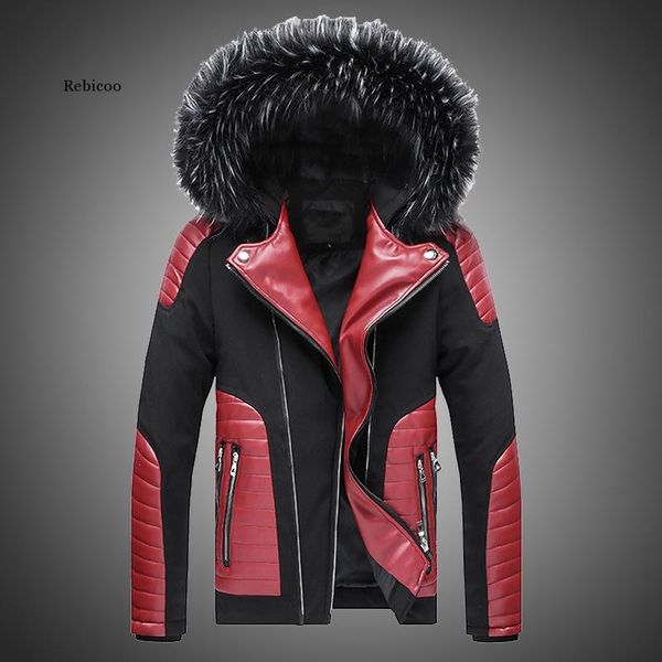 men's fur & faux autumn winter men jacket patchwork leather motorcycle street fashion collar coat, Black
men's fur & faux autumn winter men jacket patchwork leather motorcycle street fashion collar coat, Black