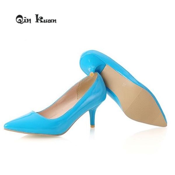 qin kuan fashion pointed toe women shoes patent leather ladies high heels pumps plus size 31-43 ladies candy stiletto shoes t200525, Black
qin kuan fashion pointed toe women shoes patent leather ladies high heels pumps plus size 31-43 ladies candy stiletto shoes t200525, Black