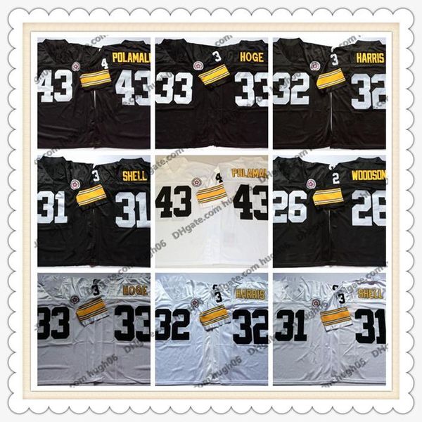 throwback pittsburgh steelers nfl 43 polamalu 33 hoge 32 harris 31 shell 26 woodson 78 b.smith white black football jerseys, Black;red
throwback pittsburgh steelers nfl 43 polamalu 33 hoge 32 harris 31 shell 26 woodson 78 b.smith white black football jerseys, Black;red