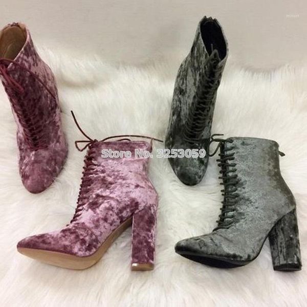 ladies popular velvet short boots lace up chunky high heel booties fashionable footwear motorcycle boots dress ankle1, Black
ladies popular velvet short boots lace up chunky high heel booties fashionable footwear motorcycle boots dress ankle1, Black