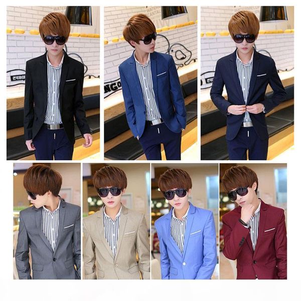 wholesale- stylish mens men casual slim fit formal one button suit blazer coat jacket, White;black
wholesale- stylish mens men casual slim fit formal one button suit blazer coat jacket, White;black