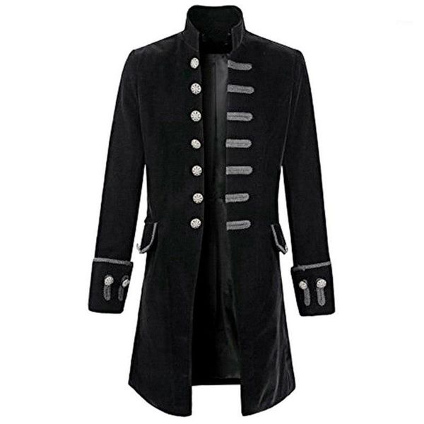 retro long sleeve jackets coats mens self-cultivation velvet goth steampunk pure color frock thick fashion windbreaker overcoats1, Black;brown
retro long sleeve jackets coats mens self-cultivation velvet goth steampunk pure color frock thick fashion windbreaker overcoats1, Black;brown