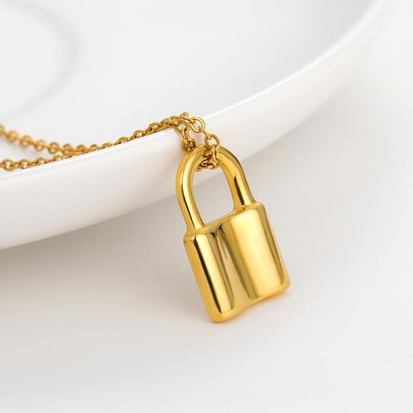 geometric lock statement pendant necklace vintage gold stainless steel necklace for women female women jewelry lock gift, Silver
geometric lock statement pendant necklace vintage gold stainless steel necklace for women female women jewelry lock gift, Silver