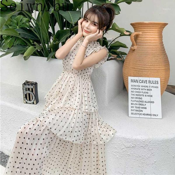 polka dot sleeveless bohemian beach dresses white cascading ruffle midi-length runway dress celebrity evening party summer1, Black;gray
polka dot sleeveless bohemian beach dresses white cascading ruffle midi-length runway dress celebrity evening party summer1, Black;gray
