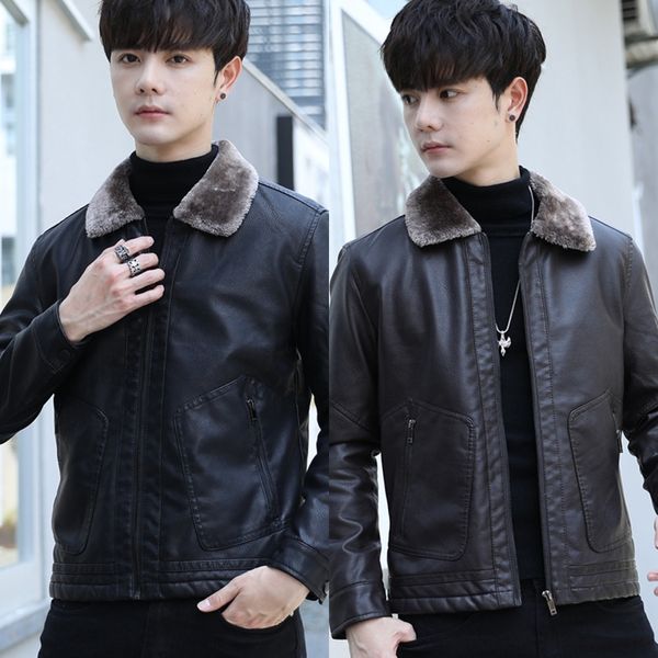 bomzp fur leather one men's coat korean style slim fit fashion youth handsome men's q0aaw fur thickened collar leather coat casual, Blue
bomzp fur leather one men's coat korean style slim fit fashion youth handsome men's q0aaw fur thickened collar leather coat casual, Blue