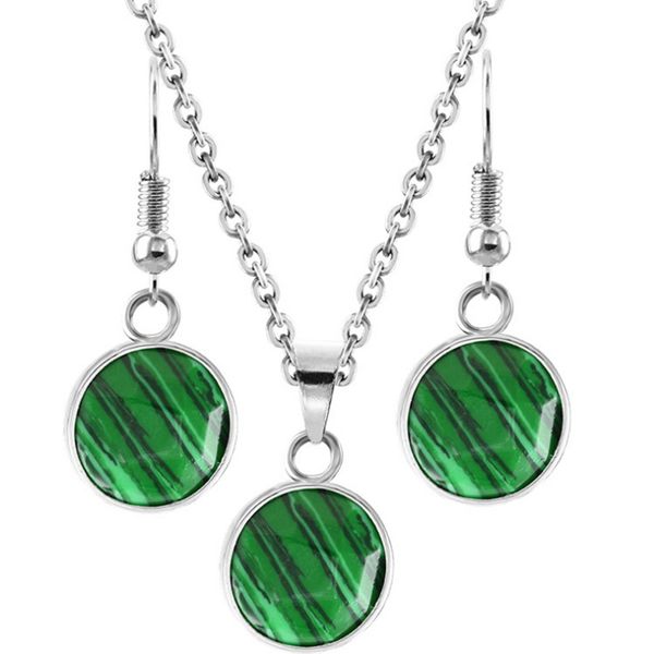 10 set round malachite stone pendant drop earrings for women green aventurine silver plated jewelry set
10 set round malachite stone pendant drop earrings for women green aventurine silver plated jewelry set