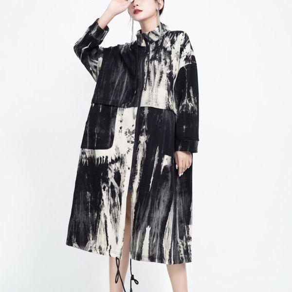 tie dyeing gradient trench coat for women 2020 vintage fashion long windbreaker standing collar loose straight trench coat1, Tan;black
tie dyeing gradient trench coat for women 2020 vintage fashion long windbreaker standing collar loose straight trench coat1, Tan;black