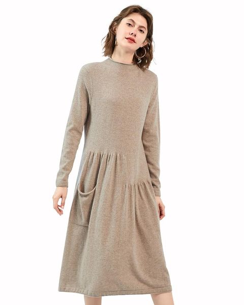 zhili women's 100% cashmere loose fit pullover long sweater dropped hem knit maxi dress, White;black
zhili women's 100% cashmere loose fit pullover long sweater dropped hem knit maxi dress, White;black