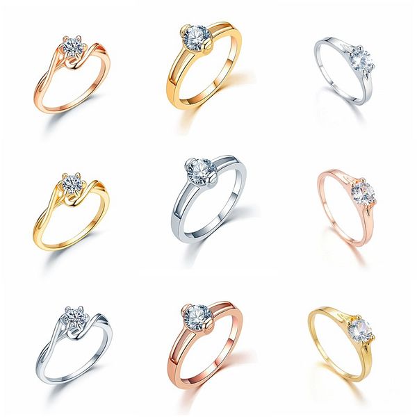 european and american new ring micro zircon couple ring simple wild rhinestone rose gold ring, Silver
european and american new ring micro zircon couple ring simple wild rhinestone rose gold ring, Silver