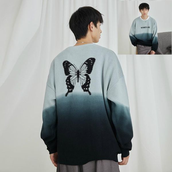 men's sweaters 2021 fashion long-sleeve sweater men korean two-color tie-dyed butterfly jacquard crew-neck, White;black
men's sweaters 2021 fashion long-sleeve sweater men korean two-color tie-dyed butterfly jacquard crew-neck, White;black