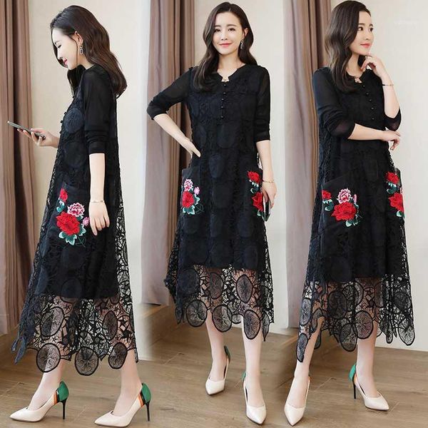 spring vestidos women's heavy industry embroidery v-neck dress mid-length mother dress women big swing lace dresses mujer a9181, Black;gray
spring vestidos women's heavy industry embroidery v-neck dress mid-length mother dress women big swing lace dresses mujer a9181, Black;gray