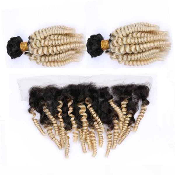 aunty funmi malaysian weaves blonde ombre human hair bundles with frontal #1b 613 ombre sprial curly 2bundles with lace frontal closure 13x4, Black
aunty funmi malaysian weaves blonde ombre human hair bundles with frontal #1b 613 ombre sprial curly 2bundles with lace frontal closure 13x4, Black