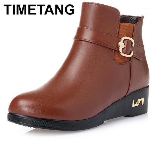 boots timetang women winter shoes genuine leather warm wool brand ankle with platform big1, Black
boots timetang women winter shoes genuine leather warm wool brand ankle with platform big1, Black
