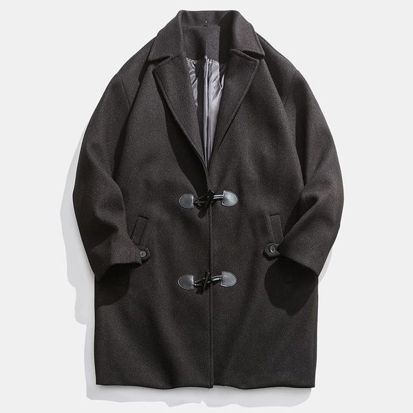 men's wool & blends 2021 autumn and winter style korean-style slim fit plus cotton warm duffle coat trench men woolen, Black
men's wool & blends 2021 autumn and winter style korean-style slim fit plus cotton warm duffle coat trench men woolen, Black