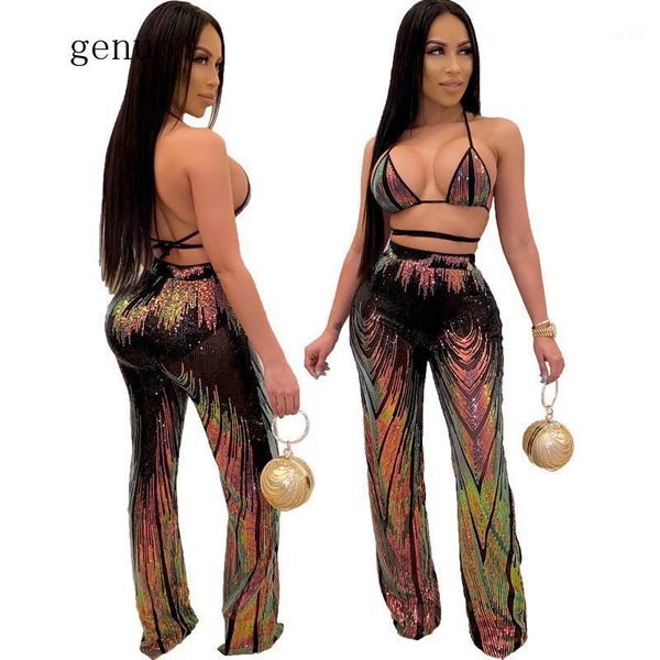 women new gold 2 piece sequin set bodycon halter jumpsuits sleeveless v neck backless party club rompers womens jumpsuit1, Black;white
women new gold 2 piece sequin set bodycon halter jumpsuits sleeveless v neck backless party club rompers womens jumpsuit1, Black;white
