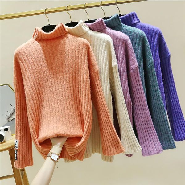 2020 women winter turtleneck sweaters thick warm pullover cashmere jumper soft oversized knitwear sweater korean pull femme, White;black
2020 women winter turtleneck sweaters thick warm pullover cashmere jumper soft oversized knitwear sweater korean pull femme, White;black