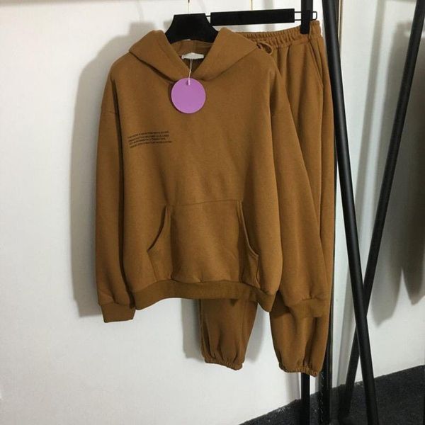 women's tracksuits 2021 women letter print long sleeve hooded hoodie sweatshirts elastic waist trousers sport pants warm plush suit set, Gray 
women's tracksuits 2021 women letter print long sleeve hooded hoodie sweatshirts elastic waist trousers sport pants warm plush suit set, Gray