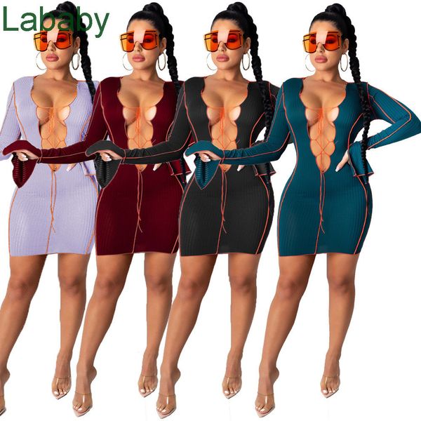 women dress fashions 2021 designer new collar bandage hollow skirt irregular design solid color woman clothes flared sleeve dress, White;black
women dress fashions 2021 designer new collar bandage hollow skirt irregular design solid color woman clothes flared sleeve dress, White;black