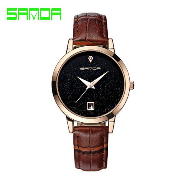 sanda brand quartz ladies waterproof leather fashion romantic woman watch relogio faminino 201119, Slivery;brown
sanda brand quartz ladies waterproof leather fashion romantic woman watch relogio faminino 201119, Slivery;brown