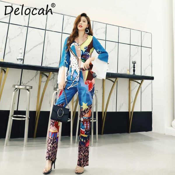 delocah spring summer women set runway fashion designer flare sleeve vogue printed elegant modern casual long pants ladys suits1, Gray
delocah spring summer women set runway fashion designer flare sleeve vogue printed elegant modern casual long pants ladys suits1, Gray